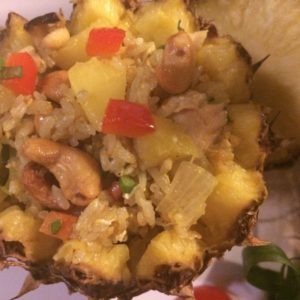 Fried rice with pineapple and chicken